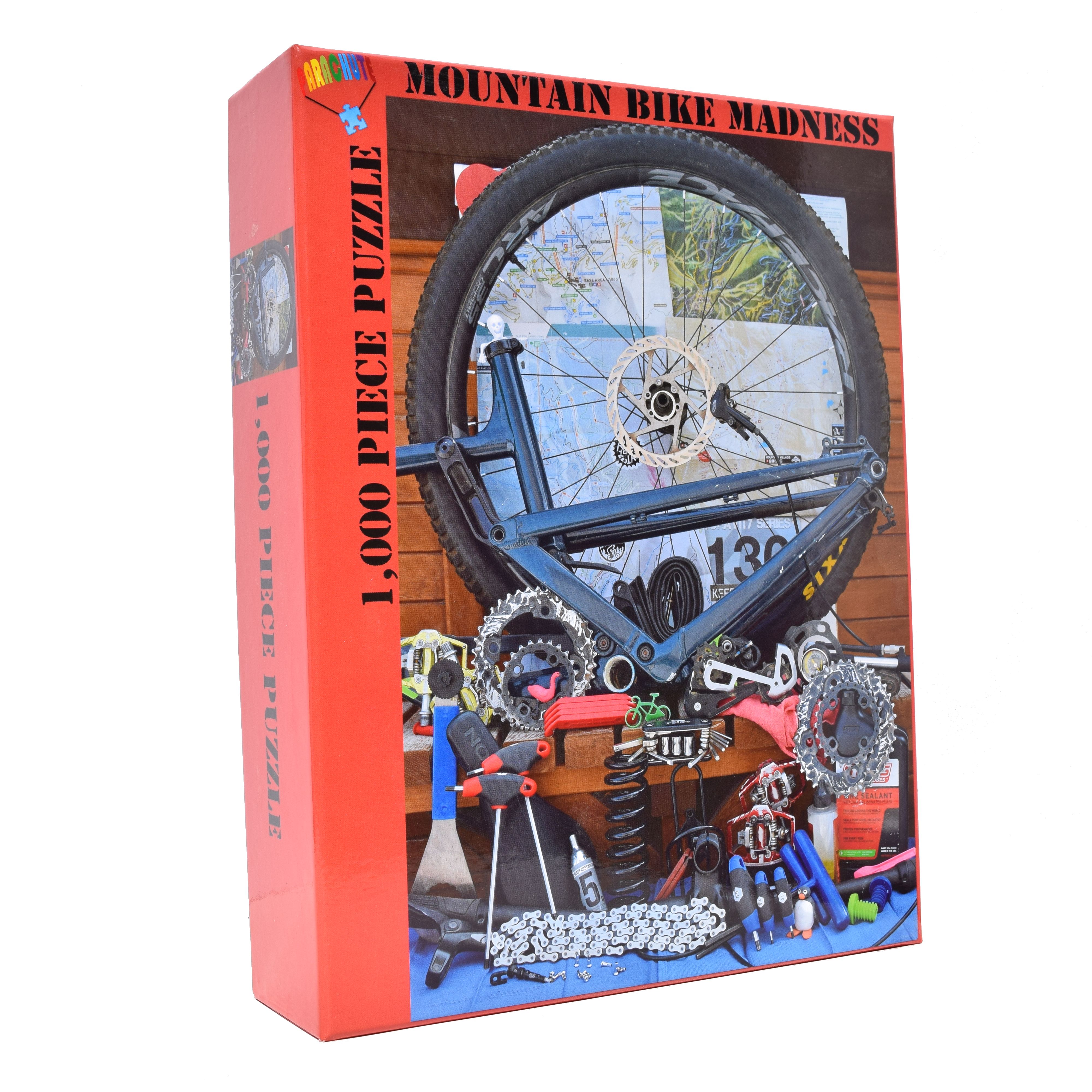 Parachute Puzzles 1000 Piece Puzzle - Mountain Bike Madness 1000 Piece Jigsaw Bicycle Parts Puzzle for Adults